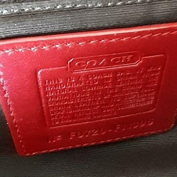 Coach Tote Red Leather Shoulder Bag - Picture 5 of 10